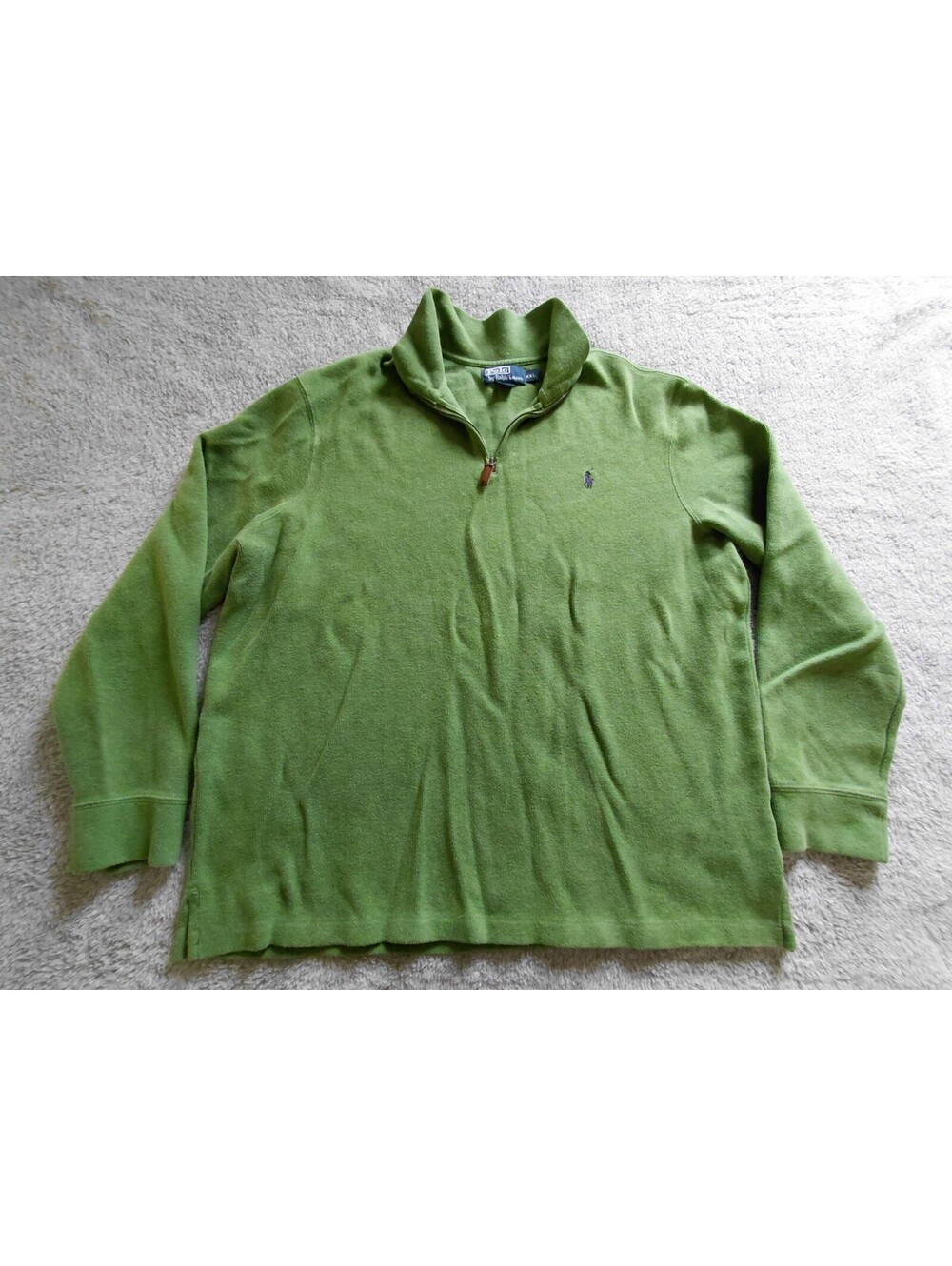 Polo Ralph Lauren 1/4 Zip Pullover Sweater Mens XXL Green Soft Cotton